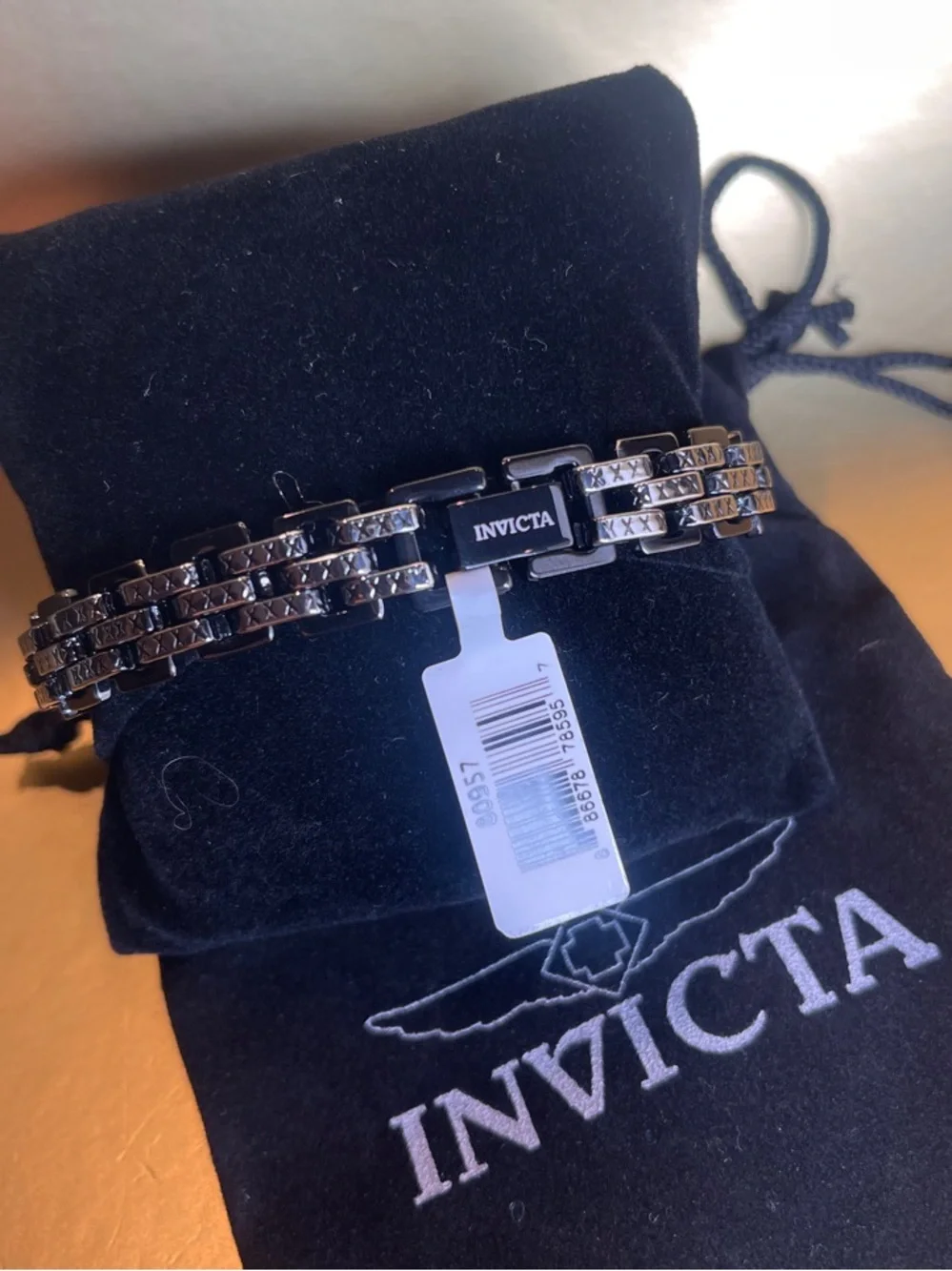Invicta Black and Silver Men's Link Bracelet - 80957